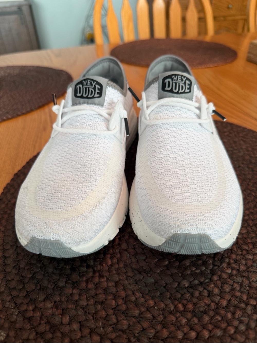 Hey Dude White & Gray Slip-On Sneakers - Picture 6 of 8